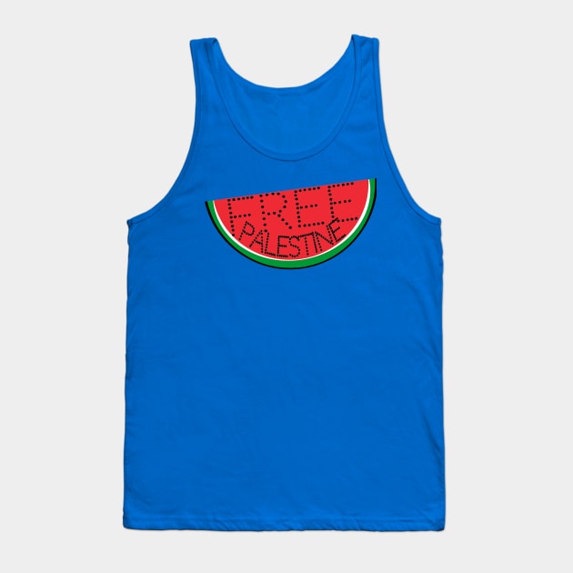 Free Palestine - Watermelon - Slightly Tilted - Front Tank Top by SubversiveWare